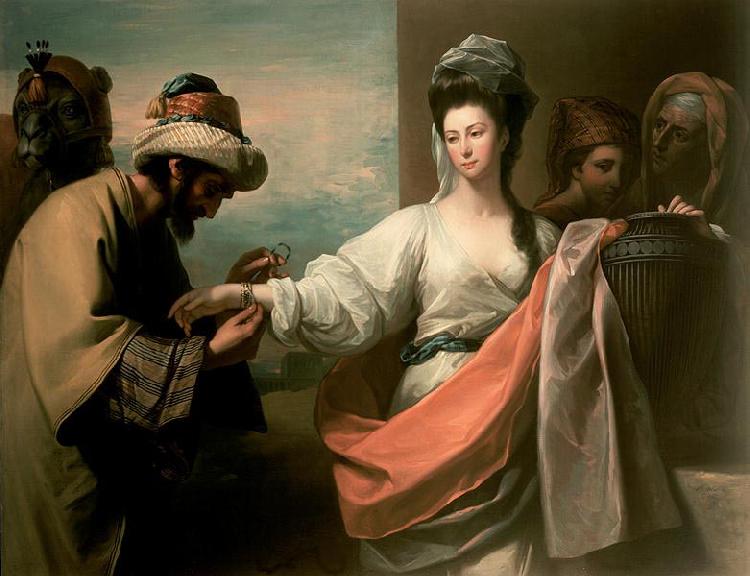 Benjamin West Isaac's servant trying the bracelet on Rebecca's arm France oil painting art